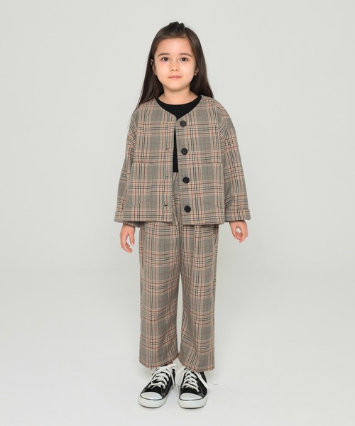 undeny.（アンディニ－）の「undeny.  ノーカラーチェックJK（ノーカラージャケット・キッズ・ブラウン系その他2・XL/M/S/L）」の11枚目の写真