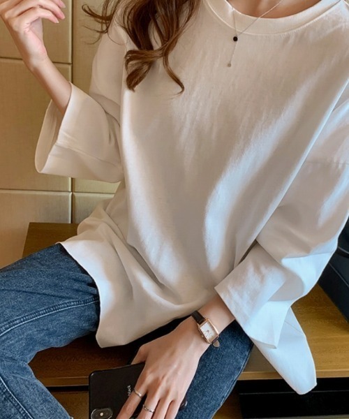 Bifrost(ビフレスト)の「スリットTシャツ(Tシャツ/カットソー・レディース・ホワイト/ピンク/イエロー/ブルー・M/L)」の5枚目の写真