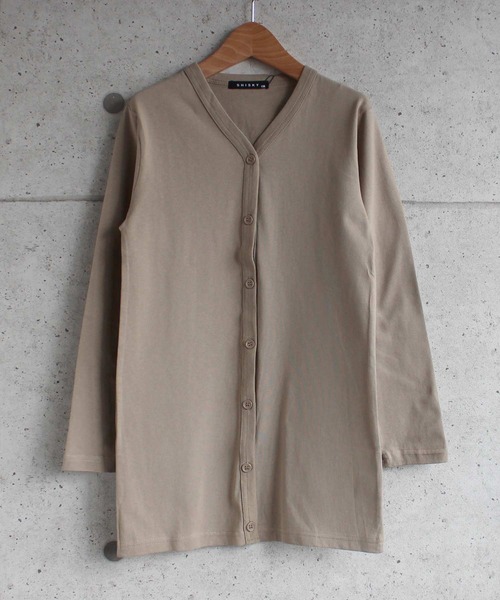 THE CASUAL(カジュアル)の「無地 ロング コットン 長袖 カーディガン キッズ(カーディガン/ボレロ・キッズ・ブラック/チャコール/モカ/ベージュ/ミント/杢グレー・150cm/110cm/140cm/120cm/130cm/160cm)」の5枚目の写真