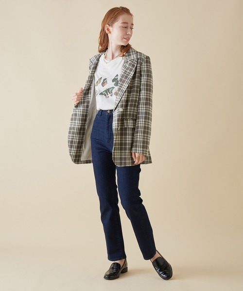 MADEMOISELLE ROPE'（マドモアゼル ロペ）の「ベルテッドジャケット（テーラードジャケット・レディース・グレー/キャメル/ネイビー・38）」の18枚目の写真