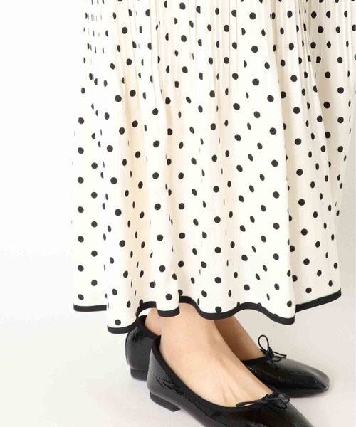 Jines（ジネス）の「ドットプリントプリーツスカート（スカート・レディース・ブラック/ベージュ・38）」の12枚目の写真