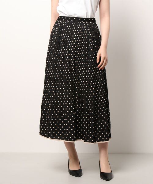 Jines（ジネス）の「ドットプリントプリーツスカート（スカート・レディース・ブラック/ベージュ・38）」の19枚目の写真