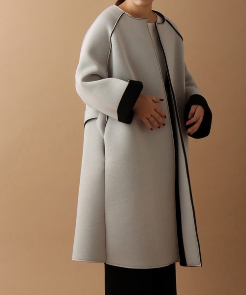 専用です♫ノーカラーコート美品 libelle more（リベル モア）の「ボンディングノーカラーコート（ノー