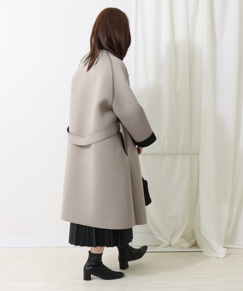 libelle more（リベル モア）の「ボンディングノーカラーコート（ノーカラーコート・レディース・モカ/ブラック/ベージュ/グレー・L/M）」の17枚目の写真