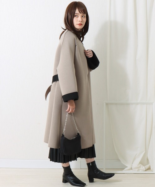 libelle more（リベル モア）の「ボンディングノーカラーコート（ノーカラーコート・レディース・モカ/ブラック/ベージュ/グレー・L/M）」の18枚目の写真