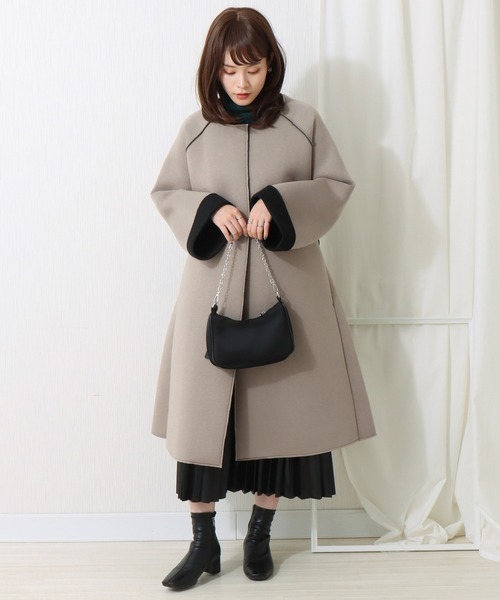 libelle more（リベル モア）の「ボンディングノーカラーコート（ノーカラーコート・レディース・モカ/ブラック/ベージュ/グレー・L/M）」の11枚目の写真