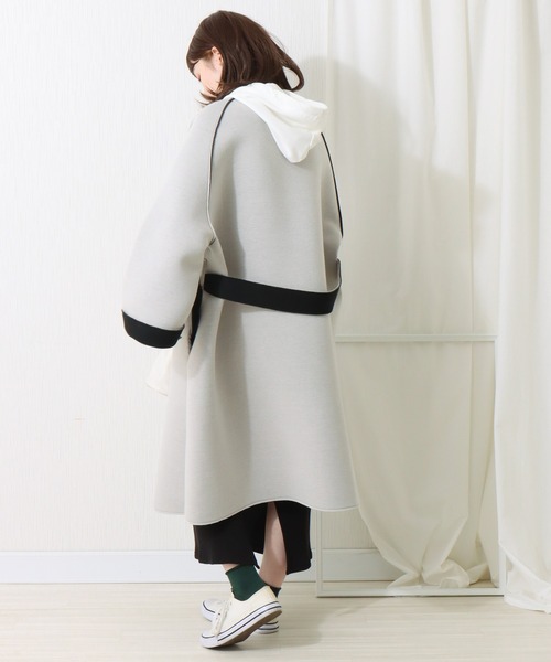 libelle more（リベル モア）の「ボンディングノーカラーコート（ノーカラーコート・レディース・モカ/ブラック/ベージュ/グレー・L/M）」の7枚目の写真