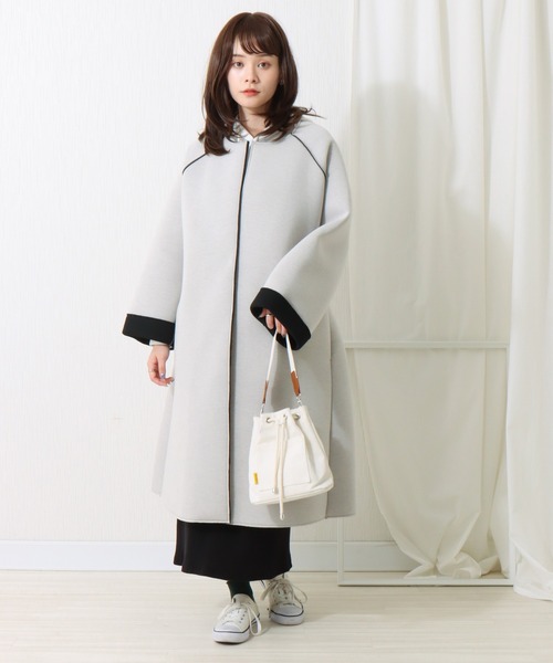 libelle more（リベル モア）の「ボンディングノーカラーコート（ノーカラーコート・レディース・モカ/ブラック/ベージュ/グレー・L/M）」の21枚目の写真