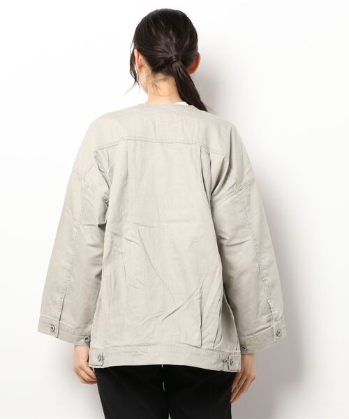 Samansa Mos2 blue（サマンサモスモスブルー）の「ECO DENIM ジャケット（デニムジャケット・レディース・ベージュ/ネイビー/グレー・ﾌﾘ-）」の5枚目の写真