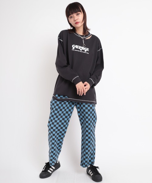 RNA(アールエヌエー)の「M1737 スラッシュガレージロゴTEE(Tシャツ/カットソー・レディース・ブラック/エンジ/ブルー・MEDIUM)」の6枚目の写真