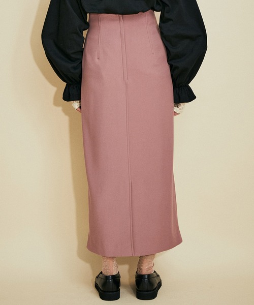 MADEMOISELLE ROPE'（マドモアゼル ロペ）の「ストレッチツイルストレートスカート（スカート・レディース・ダークブラウン/ピンク系その他・38/36）」の11枚目の写真