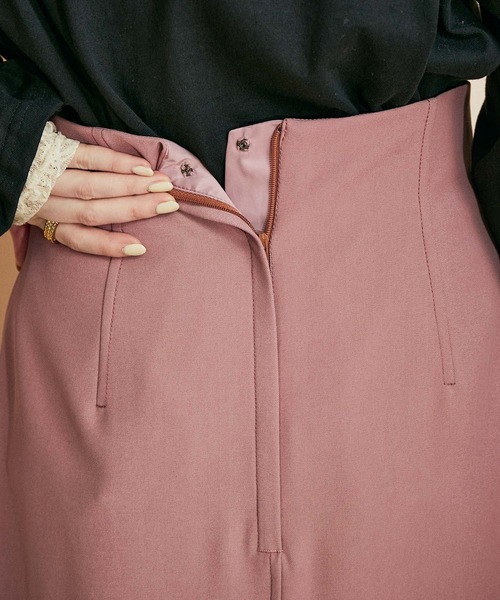 MADEMOISELLE ROPE'（マドモアゼル ロペ）の「ストレッチツイルストレートスカート（スカート・レディース・ダークブラウン/ピンク系その他・38/36）」の13枚目の写真