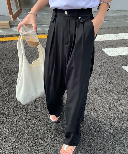 sevens(セブンズ)の「【sevens】ストレッチワイドレッグストレートパンツ(その他パンツ・レディース・ブラック/ベージュ・M/L)」の5枚目の写真