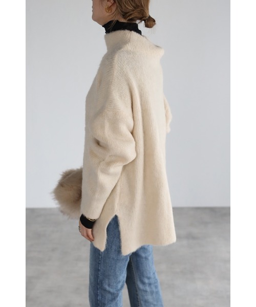 Bonjour Sagan（ボンジュールサガン）の「アルパカ混ハイネックプルオーバー（ニット/セーター・レディース・ライトブルー/ベージュ/ピンク・FREE）」の17枚目の写真