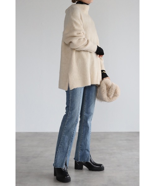 Bonjour Sagan（ボンジュールサガン）の「アルパカ混ハイネックプルオーバー（ニット/セーター・レディース・ライトブルー/ベージュ/ピンク・FREE）」の16枚目の写真