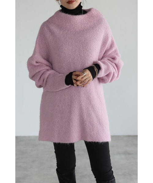 Bonjour Sagan（ボンジュールサガン）の「アルパカ混ハイネックプルオーバー（ニット/セーター・レディース・ライトブルー/ベージュ/ピンク・FREE）」の13枚目の写真