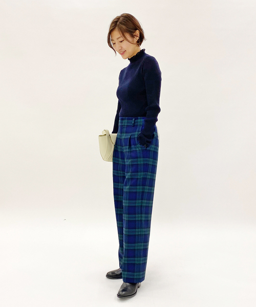 セール】ファインウールレースツキハイネックリブプルオーバー