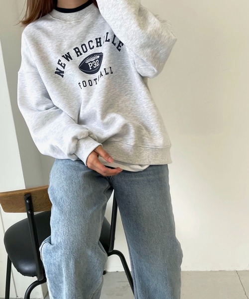 CANAL JEAN（キャナルジーン）の「via j(ヴィアジェイ) "NEWROCHELLE"裏起毛トレーナー（スウェット・レディース・グリーン/ヘザーグレー/クリーム・ONE SIZE）」の17枚目の写真