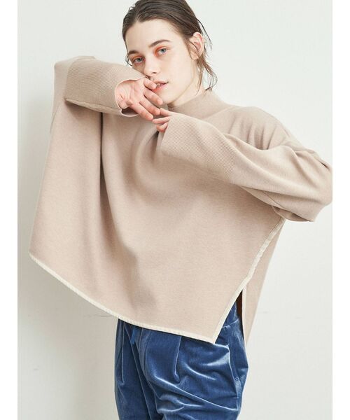 ELENDEEK（エレンディーク）の「フェイクレザーパイピングニット（ニット/セーター・レディース・オフホワイト/ブラック/ベージュ・FREE）」の19枚目の写真