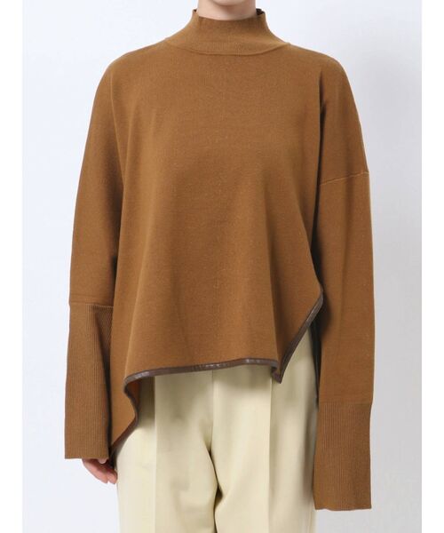 ELENDEEK（エレンディーク）の「フェイクレザーパイピングニット（ニット/セーター・レディース・オフホワイト/ブラック/ベージュ・FREE）」の17枚目の写真