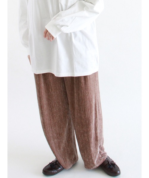 ehka sopo(エヘカソポ)の「ベロアプリーツパンツ(その他パンツ・レディース・キナリ/グレー/ブラウン・フリ-)」の1枚目の写真