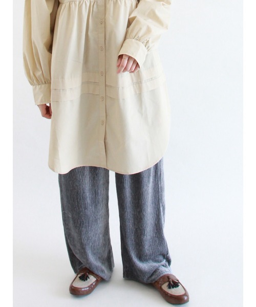 ehka sopo(エヘカソポ)の「ベロアプリーツパンツ(その他パンツ・レディース・キナリ/グレー/ブラウン・フリ-)」の3枚目の写真