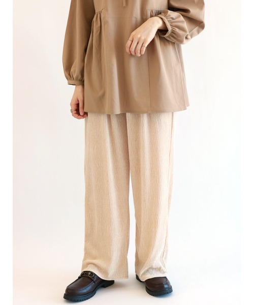 ehka sopo(エヘカソポ)の「ベロアプリーツパンツ(その他パンツ・レディース・キナリ/グレー/ブラウン・フリ-)」の2枚目の写真