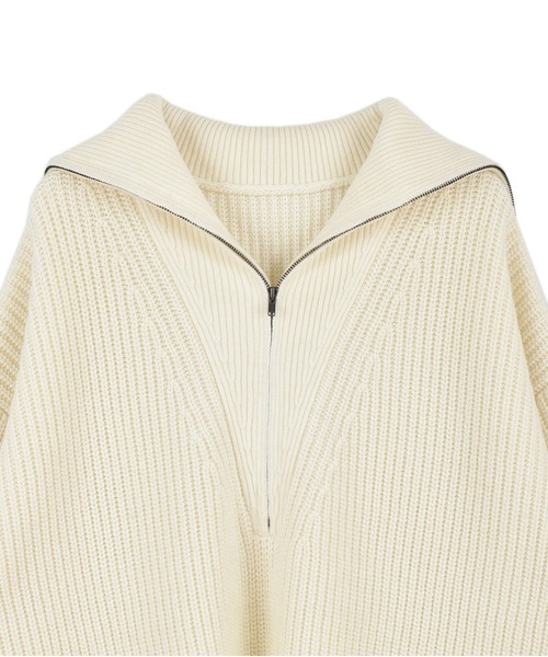 OUTERSUNSET（アウターサンセット）の「half zip knit pullover（ニット/セーター・レディース・ホワイト/ブラック・FREE）」の13枚目の写真