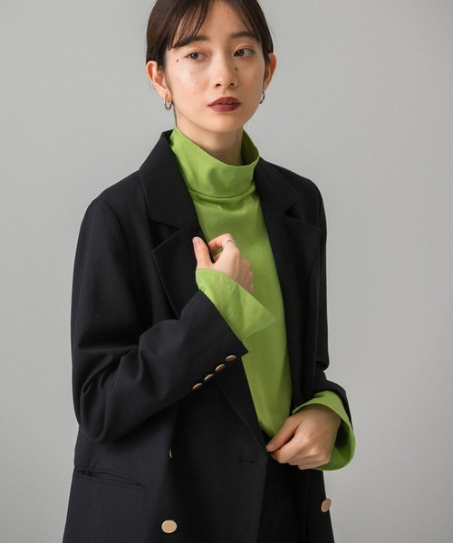 KBF（ケイビーエフ）の「スリットハイネックカットソー（Tシャツ/カットソー・レディース・ブラウン/アイボリー/グリーン系その他・ONE）」の3枚目の写真