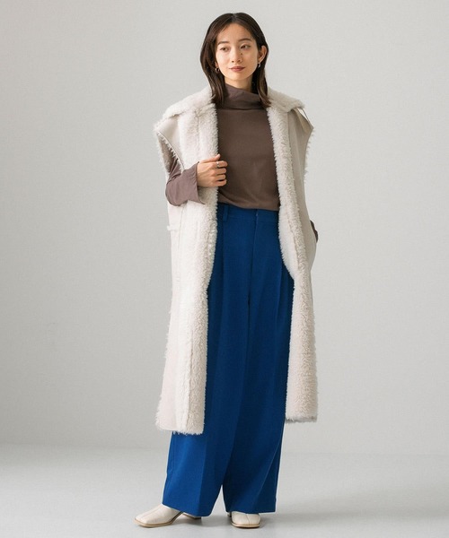 KBF（ケイビーエフ）の「スリットハイネックカットソー（Tシャツ/カットソー・レディース・ブラウン/アイボリー/グリーン系その他・ONE）」の9枚目の写真