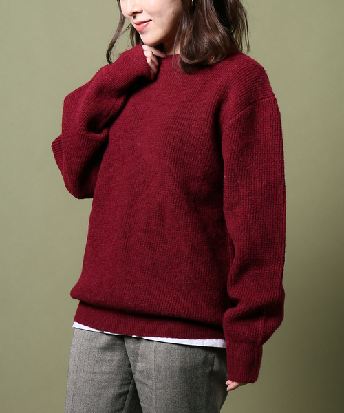 B.C STOCK（ベーセーストック）の「タックガラ クルーニット（ニット/セーター・メンズ・ベージュ/ネイビー/ボルドー・MEDIUM/LARGE）」の3枚目の写真