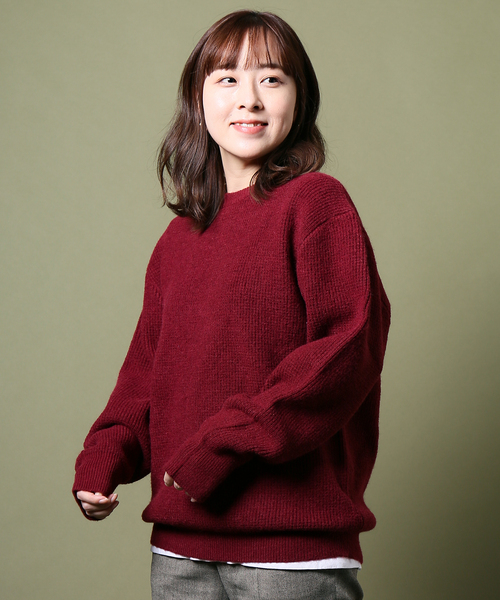 B.C STOCK（ベーセーストック）の「タックガラ クルーニット（ニット/セーター・メンズ・ベージュ/ネイビー/ボルドー・MEDIUM/LARGE）」の21枚目の写真