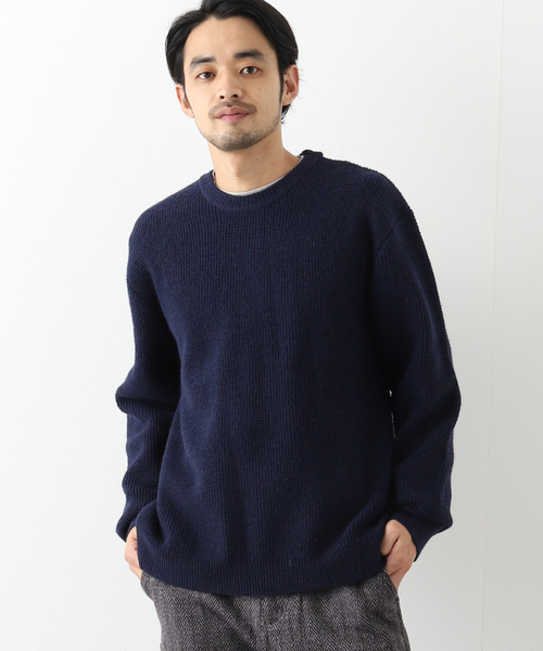 B.C STOCK（ベーセーストック）の「タックガラ クルーニット（ニット/セーター・メンズ・ベージュ/ネイビー/ボルドー・MEDIUM/LARGE）」の6枚目の写真