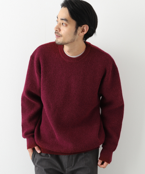 B.C STOCK（ベーセーストック）の「タックガラ クルーニット（ニット/セーター・メンズ・ベージュ/ネイビー/ボルドー・MEDIUM/LARGE）」の5枚目の写真