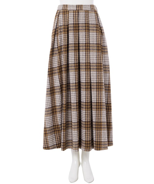 fifth(フィフス)の「【低身長向けサイズあり】チェック柄フレアロングスカート(スカート・レディース・ブラック/ブルー/グリーン/イエロー/グレー/ブラウン・MEDIUM/SMALL)」の4枚目の写真