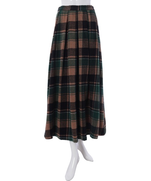 fifth(フィフス)の「【低身長向けサイズあり】チェック柄フレアロングスカート(スカート・レディース・ブラック/ブルー/グリーン/イエロー/グレー/ブラウン・MEDIUM/SMALL)」の15枚目の写真