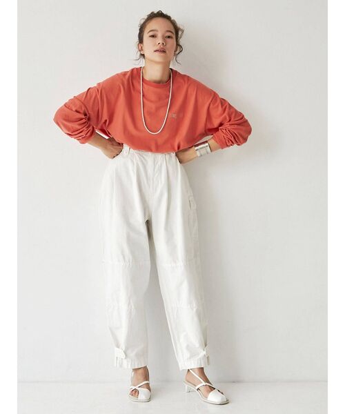 Ungrid（アングリッド）の「UngridロゴエンブロイダリーロングスリーブTee（Tシャツ/カットソー・レディース・オフホワイト/チャコールグレー/オレンジ/ミント・FREE）」の16枚目の写真