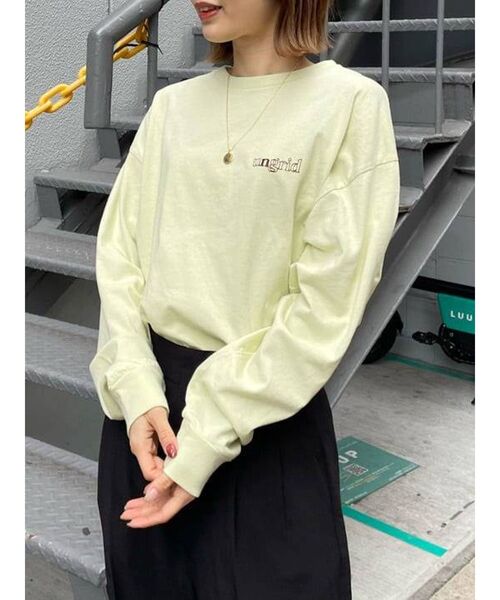 Ungrid（アングリッド）の「UngridロゴエンブロイダリーロングスリーブTee（Tシャツ/カットソー・レディース・オフホワイト/チャコールグレー/オレンジ/ミント・FREE）」の9枚目の写真