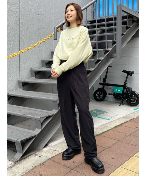 Ungrid（アングリッド）の「UngridロゴエンブロイダリーロングスリーブTee（Tシャツ/カットソー・レディース・オフホワイト/チャコールグレー/オレンジ/ミント・FREE）」の13枚目の写真