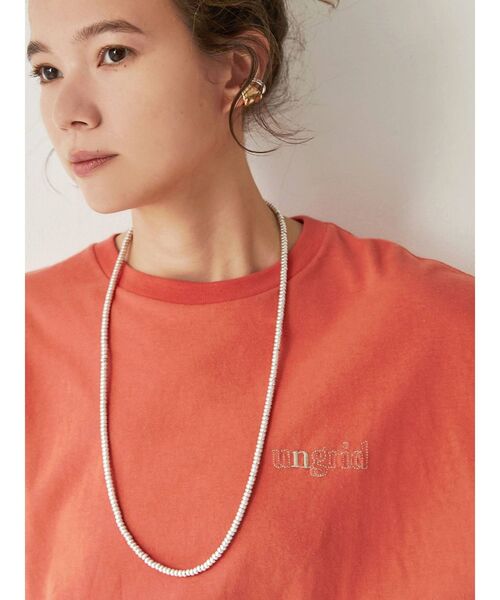 Ungrid（アングリッド）の「UngridロゴエンブロイダリーロングスリーブTee（Tシャツ/カットソー・レディース・オフホワイト/チャコールグレー/オレンジ/ミント・FREE）」の14枚目の写真