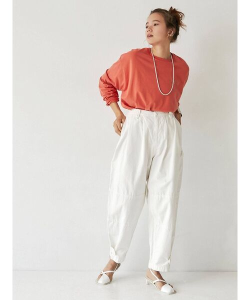 Ungrid（アングリッド）の「UngridロゴエンブロイダリーロングスリーブTee（Tシャツ/カットソー・レディース・オフホワイト/チャコールグレー/オレンジ/ミント・FREE）」の7枚目の写真