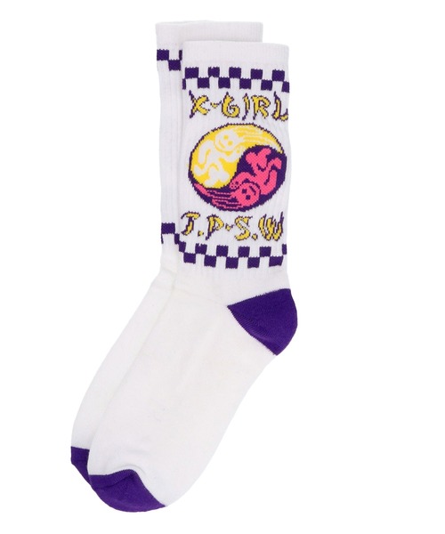 X-girl（エックスガール）の「YIN YANG BUNNY RIB SOCKS（ソックス/靴下・レディース・ホワイト/ブラック・ONE SIZE）」の9枚目の写真
