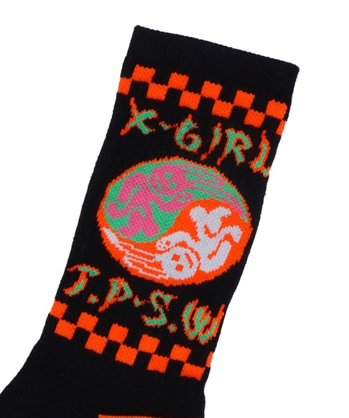 X-girl（エックスガール）の「YIN YANG BUNNY RIB SOCKS（ソックス/靴下・レディース・ホワイト/ブラック・ONE SIZE）」の3枚目の写真