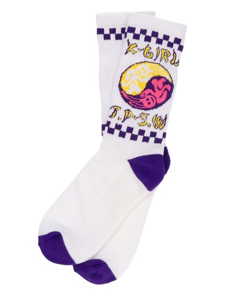 X-girl（エックスガール）の「YIN YANG BUNNY RIB SOCKS（ソックス/靴下・レディース・ホワイト/ブラック・ONE SIZE）」の6枚目の写真