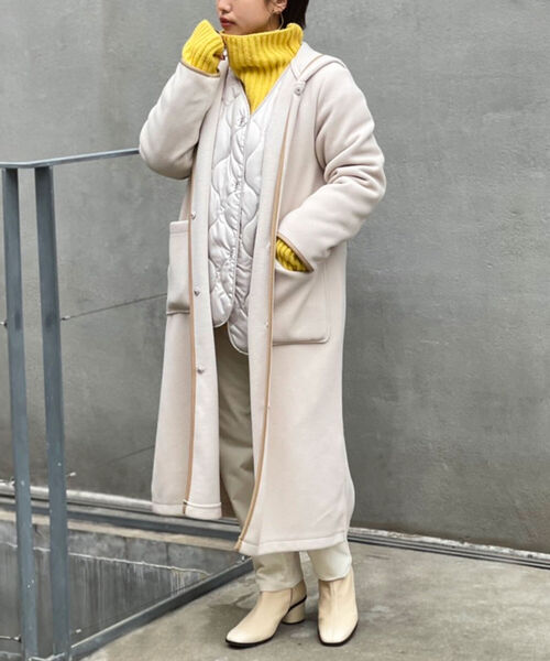 NOLLEY’S(ノーリーズ)の「◇【WEB限定】T/Rカットメルトンコート(その他アウター・レディース・チャコールグレー/ベージュ/ブラウン・FREE)」の2枚目の写真