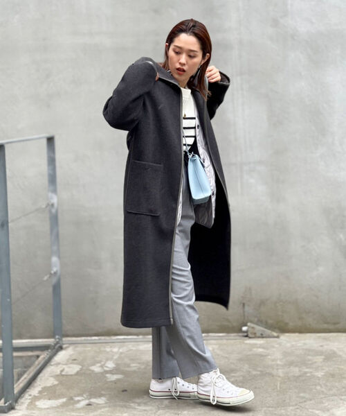 NOLLEY’S(ノーリーズ)の「◇【WEB限定】T/Rカットメルトンコート(その他アウター・レディース・チャコールグレー/ベージュ/ブラウン・FREE)」の22枚目の写真