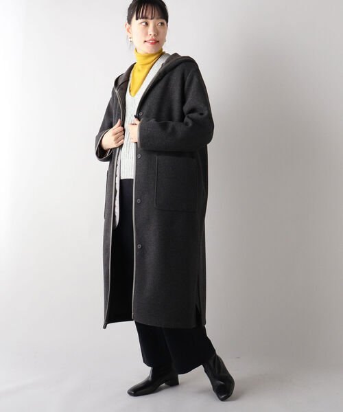 NOLLEY’S(ノーリーズ)の「◇【WEB限定】T/Rカットメルトンコート(その他アウター・レディース・チャコールグレー/ベージュ/ブラウン・FREE)」の19枚目の写真