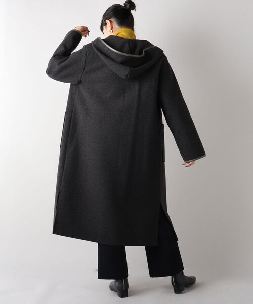NOLLEY’S(ノーリーズ)の「◇【WEB限定】T/Rカットメルトンコート(その他アウター・レディース・チャコールグレー/ベージュ/ブラウン・FREE)」の18枚目の写真