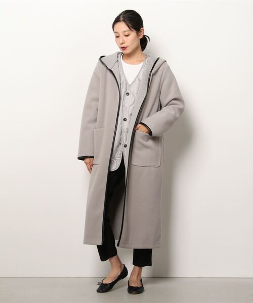 NOLLEY’S(ノーリーズ)の「◇【WEB限定】T/Rカットメルトンコート(その他アウター・レディース・チャコールグレー/ベージュ/ブラウン・FREE)」の6枚目の写真