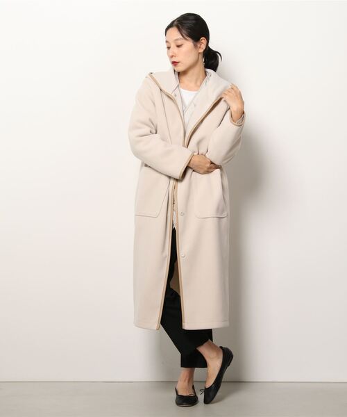 NOLLEY’S(ノーリーズ)の「◇【WEB限定】T/Rカットメルトンコート(その他アウター・レディース・チャコールグレー/ベージュ/ブラウン・FREE)」の7枚目の写真
